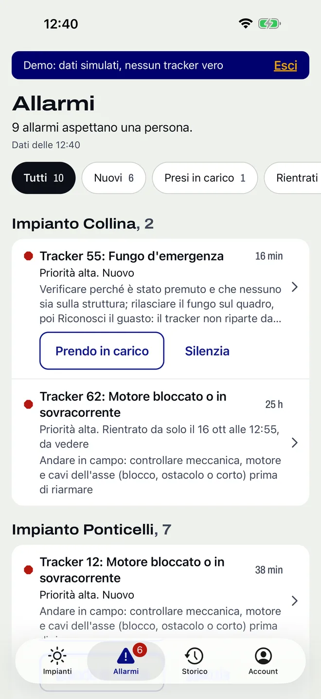 Allarmi per chi gestisce